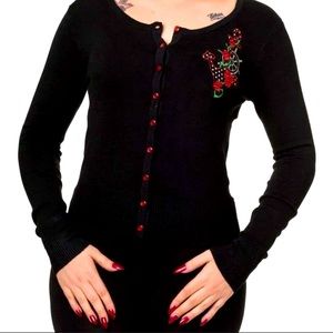 Banned UK Anchor Cardigan Sweater Sourpuss sz S Sailor Button Up Button Up